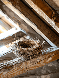 蜂巢筑在屋顶木梁上