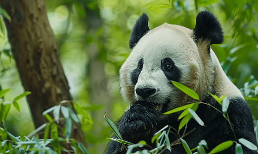 设置小图标摄影照片_美丽大熊猫的惊人面孔