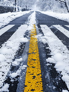 冬季城市道路积雪减速带