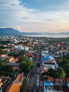 泰国宋卡老城的鸟瞰图