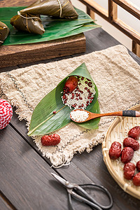 端午节包粽子食材图片