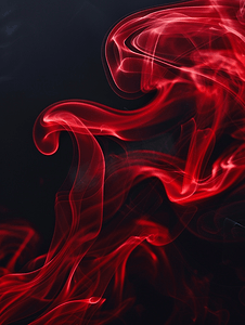 纹理黑色线条摄影照片_黑色背景上的红色烟雾
