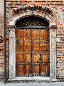 费拉拉中世纪房屋的木门