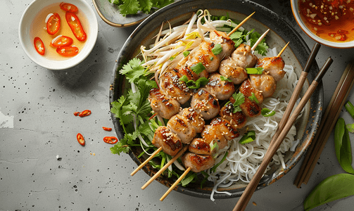 越南菜摄影照片_传统越南美食