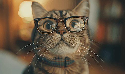 戴眼镜的条纹猫