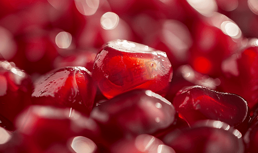 餐饮红色横版摄影照片_红色美味成熟石榴籽酸甜口味
