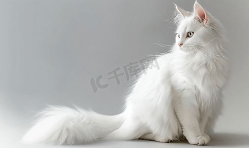 不同品种摄影照片_土耳其安哥拉猫肖像