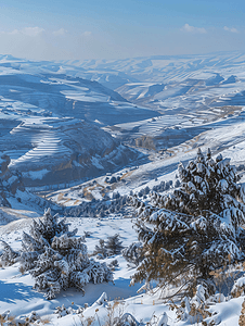 冬季从尼波山观赏圣地的山丘