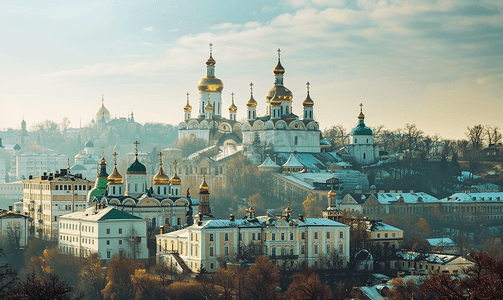基辅摄影照片_基辅佩乔尔斯克修道院的视图