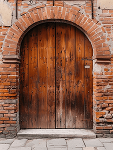 费拉拉中世纪房屋的木门