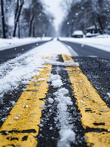 冬季城市道路积雪减速带