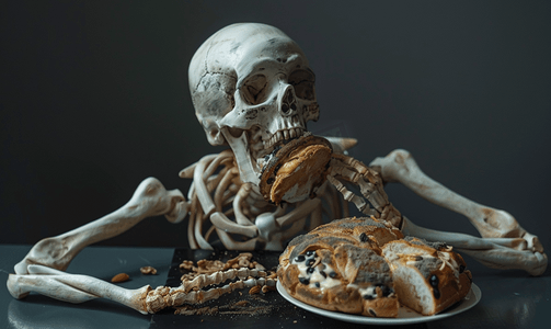 骷髅和面包店喜欢吃到死