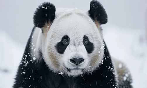 动物小熊的卡通摄影照片_美丽大熊猫的惊人面孔