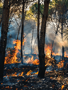 西西里岛的森林和灌木丛火灾