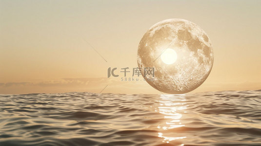月球水面漂浮合成创意素材背景