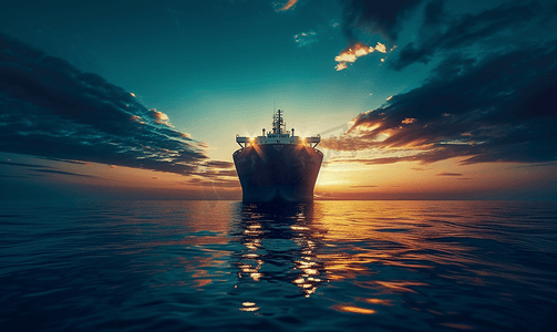 基础网络摄影照片_一艘油轮在海中央