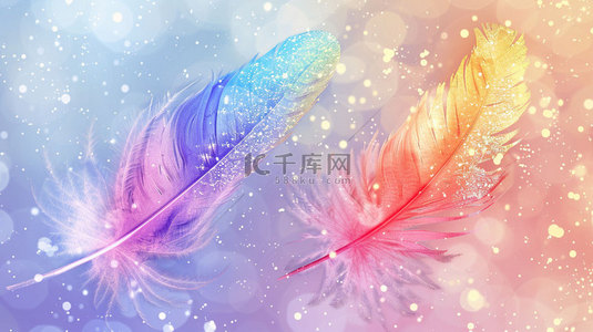 羽毛球logo背景图片_彩色羽毛绚丽合成创意素材背景