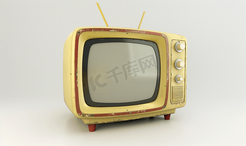 孤立的复古旧电视