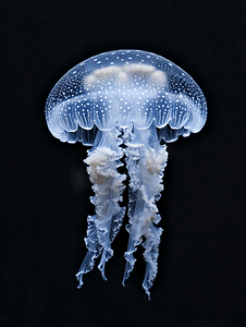 水母背景摄影照片_黑海上孤立的水母特写细节