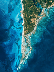 清风正气摄影照片_海岸线和水域的卫星视图