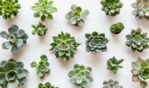 顶视图和特写多肉植物适合屏幕背景