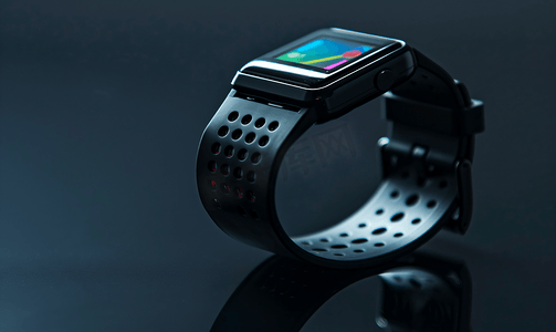 带触摸屏的黑色数字智能健身手表手环