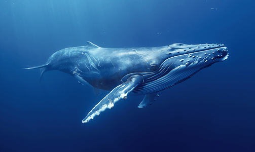 壮族卡通摄影照片_蓝鲸是世界上最大的动物