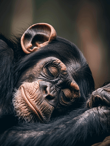 猿黑猩猩猴子睡觉时