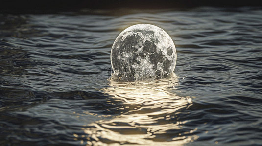 月球水面漂浮合成创意素材背景
