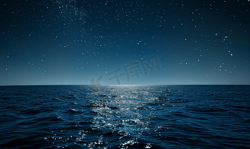 ai光线摄影照片_海洋上平静的夜晚