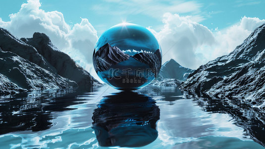 球体创意背景图片_球体太空云层合成创意素材背景