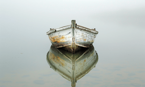 航海摄影照片_被遗弃的沉没木船
