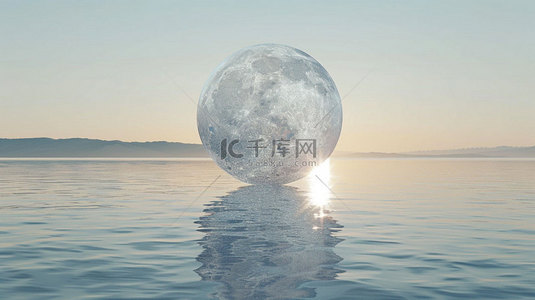 月球背景图片_月球水面漂浮合成创意素材背景