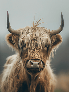 高地苏格兰毛牛牦牛细节