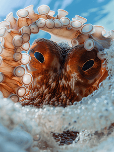 椰子章鱼水下肖像巢外