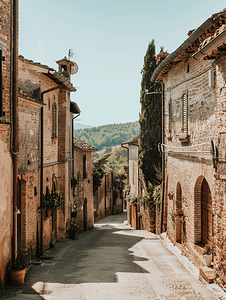 中世纪意大利村庄的道路