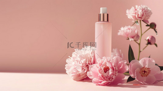 dior花漾香水背景图片_鲜花香水简约合成创意素材背景