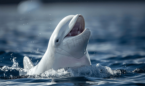 中华白海豚摄影照片_白鲸白海豚肖像
