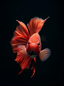 黑色和红色背景中的气球鱼