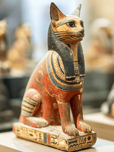 从古埃及孤立的猫雕像