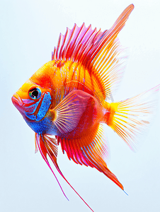 热带孤立多彩的红色鱼