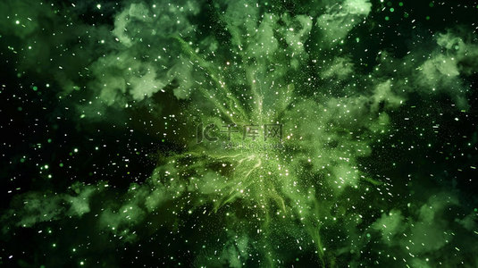 创意弹性球白色背景图片_绿色粉末微粒合成创意素材背景
