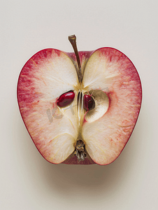 叶子png素材摄影照片_红美味苹果核