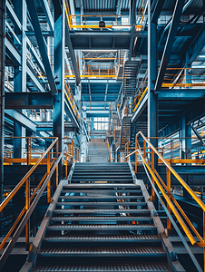冶金行业摄影照片_工业设施生产大楼技术结构钢结构