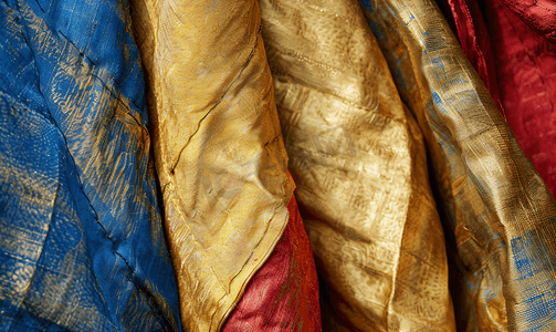蔓藤素材摄影照片_中世纪织物抽象颜色标志特写