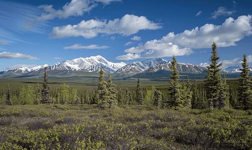 德纳里公园麦金利山全景