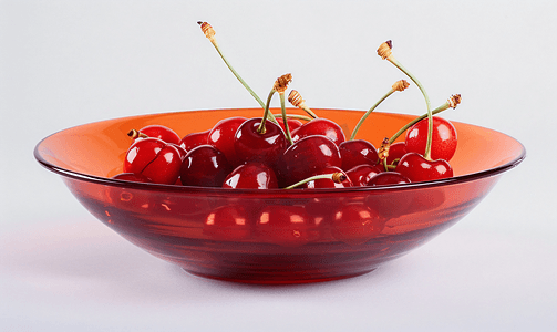 碗里盛满成熟的红樱桃
