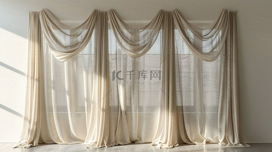 窗户窗帘简约合成创意素材背景