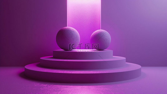 紫色展台氛围合成创意素材背景