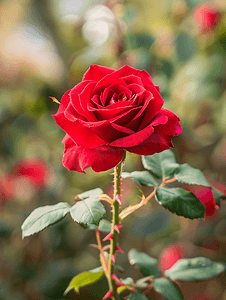 公务邀请函摄影照片_红玫瑰在秋季盛开